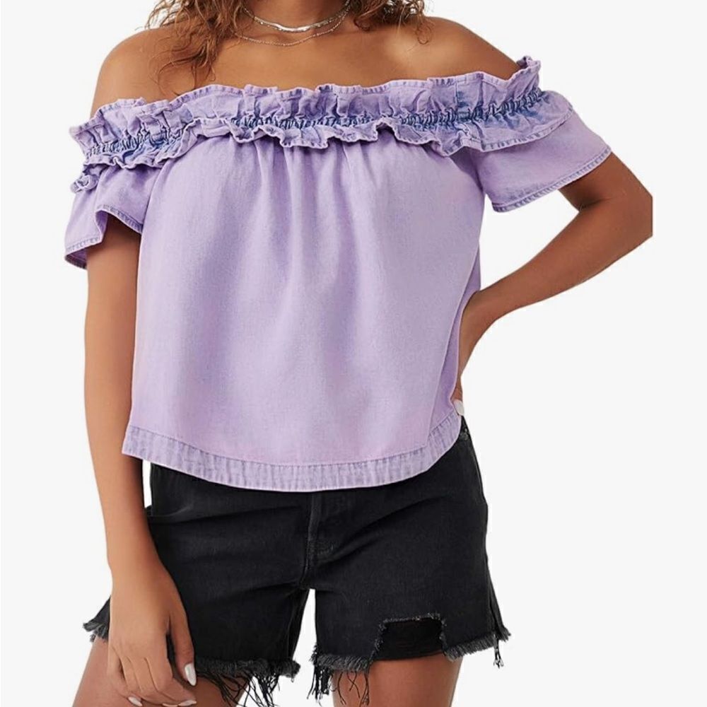 Free People NWT Maxine Top in Orchid Overdye size Small